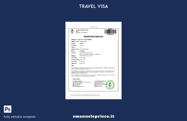 modello di visto per Maldive in stile verificato